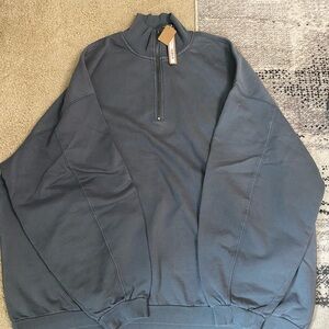 Skims Boyfriend Blue Zircon Half-Zip Pullover